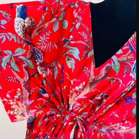 BRAND NEW Block printed kaftan maxi dress Dressing Indian cotton Summer Dress - Picture 4 of 7